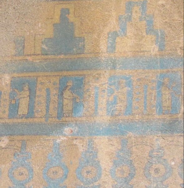 Ритуальные жетвоприношения. (8 век до н.э.)  Фреска в Эребуни.  Ереван. Фото Лимарева В.Н.  