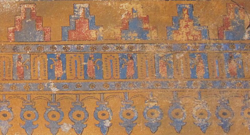 Ритуальные действия.  Фреска в Эребуни.  (8 век до н.э.) Ереван. Фото Лимарева В.Н.  
